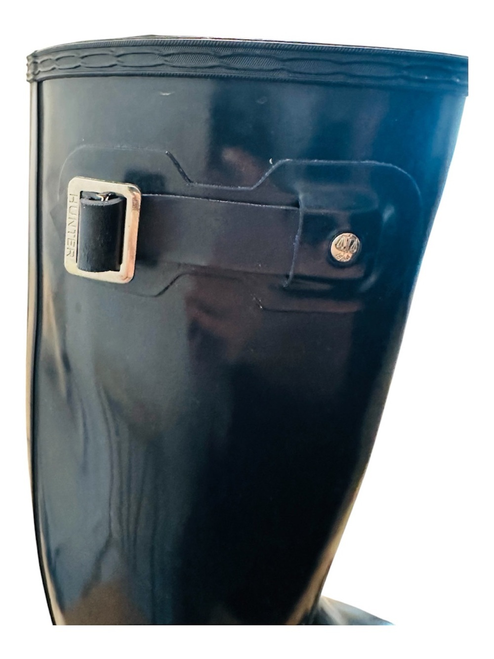 Hunter Original Tall Glossy Navy Rain Boots Womens 8 - Picture 8 of 10